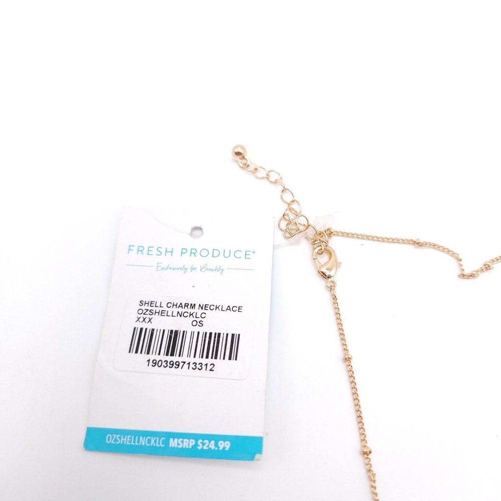 Fresh Produce Charm Necklace Star Shell Tassel Turquoise NWT - Picture 5 of 6